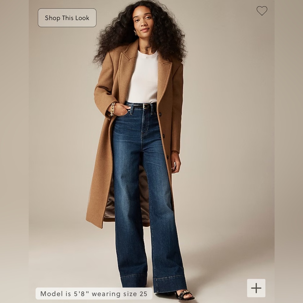 J. Crew Dark Blue High-Rise Wide-Leg Trouser Jeans